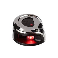 Attwood Nv2012Ssr-7 Lightarmor 2-Mile Navigation Deck Mount Sidelight, Red Led Lighting, Round Stainless Housing