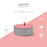 Pajoma Tea Lights Rose Petals Pack Of 3 (3 X 30 Tea Lights)