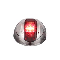 Attwood Nv3012Ssr-7 Lightarmor 2-Mile Vertical Surface Mount Navigation Light, Red Led Lighting, Round Stainless Housing