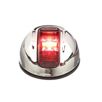 Attwood Nv3012Ssr-7 Lightarmor 2-Mile Vertical Surface Mount Navigation Light, Red Led Lighting, Round Stainless Housing