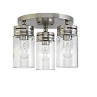 Allen + Roth Vallymede 12-In W Brushed Nickel Standard Flush Mount Light