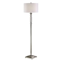 This Elegant Lamp Features Stacked crystal Blocks44 Accented With Polished Nickel Plated Details46 The Round Hardback Drum Shade Is A White Linen Fabric With Light Slubbing46 FeaturesVolusia Nickel Floor LampWide range of products to choose fromExceptiona