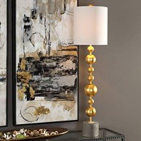 Uttermost Selim Metallic Gold Leaf Stacked Spheres Buffet Table Lamp