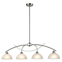 Daycent Contemporary Alabaster Frosted Glass Pendant Lighting For Kitchen Island Hanging Ceiling Lighting Fixture, 4-Light, Brushed Nickel