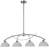 Daycent Contemporary Alabaster Frosted Glass Pendant Lighting For Kitchen Island Hanging Ceiling Lighting Fixture, 4-Light, Brushed Nickel