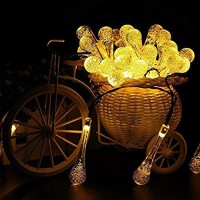 Berocia Solar String Lights Outdoor Waterproof 30 Led Camping 20Ft 8 Modes Color Changing Novelty Patio Fairy String Lights Decorative For Christmas Cafe Garden Backyard Balcony Porch