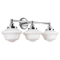 Linea Di Liara Lavagna Farmhouse Polished Chrome Bathroom Light Fixtures Over Mirror 3Light Bathroom Vanity Light Fixture Milk