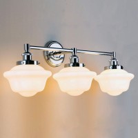 Linea Di Liara Lavagna Farmhouse Polished Chrome Bathroom Light Fixtures Over Mirror 3Light Bathroom Vanity Light Fixture Milk