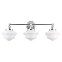 Linea Di Liara Lavagna Farmhouse Polished Chrome Bathroom Light Fixtures Over Mirror 3Light Bathroom Vanity Light Fixture Milk