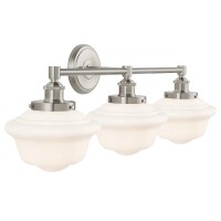 Linea Di Liara Lavagna Farmhouse Brushed Nickel Bathroom Light Fixtures Over Mirror 3Light Bathroom Vanity Light Fixture Milk G