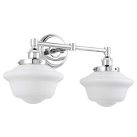 Linea Di Liara Lavagna Farmhouse Polished Chrome Bathroom Light Fixtures Over Mirror 2Light Bathroom Vanity Light Fixture Milk