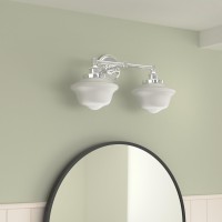 Linea Di Liara Lavagna Farmhouse Polished Chrome Bathroom Light Fixtures Over Mirror 2Light Bathroom Vanity Light Fixture Milk