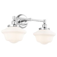 Linea Di Liara Lavagna Farmhouse Polished Chrome Bathroom Light Fixtures Over Mirror 2Light Bathroom Vanity Light Fixture Milk