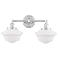 Linea Di Liara Lavagna Farmhouse Polished Chrome Bathroom Light Fixtures Over Mirror 2Light Bathroom Vanity Light Fixture Milk