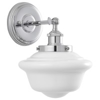 Linea Di Liara Lavagna Farmhouse Polished Chrome Bathroom Light Fixtures Over Mirror Bathroom Vanity Wall Sconce Milk Glass Shad