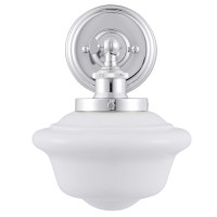 Linea Di Liara Lavagna Farmhouse Polished Chrome Bathroom Light Fixtures Over Mirror Bathroom Vanity Wall Sconce Milk Glass Shad