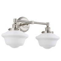 Linea Di Liara Lavagna Farmhouse Brushed Nickel Bathroom Light Fixtures Over Mirror 2Light Bathroom Vanity Light Fixture Milk G