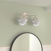 Linea Di Liara Lavagna Farmhouse Brushed Nickel Bathroom Light Fixtures Over Mirror 2Light Bathroom Vanity Light Fixture Milk G