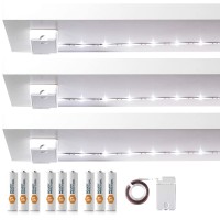 Power Practical Luminoodle Under Cabinet Lighting - Click Led Light Strip For Shelves, Kitchen Cabinets, & Furniture, 3-Pack Includes Power Button & Tape Adhesive - Daylight White (5000K)