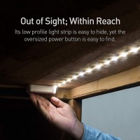 Power Practical Luminoodle Under Cabinet Lighting - Click Led Light Strip For Shelves, Kitchen Cabinets, & Furniture, 3-Pack Includes Power Button & Tape Adhesive - Daylight White (5000K)