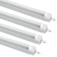 Shopled 8Ft Led Shop Light, 72W 9360Lm 5000K Daylight White, Linkable 8Ft Led Tube Light, Ceiling Light Fixtures, High Output, Led Shop Lights For Garage, Plug And Play, 4-Pack