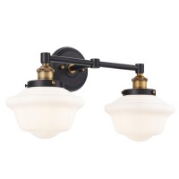 Linea Di Liara Lavagna Farmhouse Matte Black Bathroom Light Fixtures Over Mirror Black And Gold 2Light Bathroom Vanity Light Fi