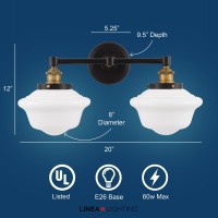 Linea Di Liara Lavagna Farmhouse Matte Black Bathroom Light Fixtures Over Mirror Black And Gold 2Light Bathroom Vanity Light Fi