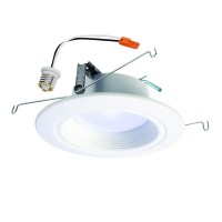 Halo Rl560Wh6950R Rl Integrated Led Recessed Lighting Retrofit Downlight Trim With 90 Cri, 5000K Daylight, 5 In & 6 In, White