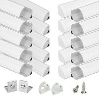 Muzata 20Pack 33Ft1Meter Vshape Led Channel System With Milky White Cover Lens Frosted Silver Aluminum Extrusion Profile Hou