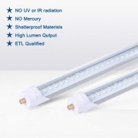 Onlylux T8 8Ft Led Bulbs, F96T12 Led Replacement 8 Foot Led Lights, 40W 4800Lm (100W 8' Fluorescent Equivalent),Single Pin Fa8 Base, 110V 120V 277V Input, Clear Cover (10 Pack)