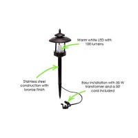 Westinghouse 6 Pack 100 Lumen Low Voltage Led Pathway Light Landscape Kit W/Transformer & Cable (Bronze)