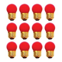 12 Qty. Halco 7.5W S11 Red Med 130V Halco S11Red7.5C 7.5W 130V Incandescent Ceramic Red Lamp Bulb