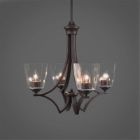 Zilo 4 Light Chandelier Shown In Dark Granite Finish With 4.5