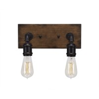 Portland 2 Light Bath Bar With Amber Antique Bulbs