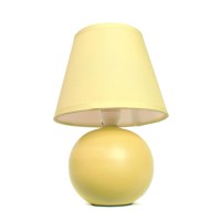 Simple Designs Mini Ceramic Globe Table Lamp Yellow