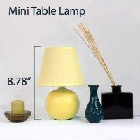 Simple Designs Mini Ceramic Globe Table Lamp Yellow