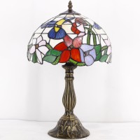 Werfactory Tiffany Lamp Stained Glass Lamp Hummingbird Style Bedside Table Lamp Desk Reading Light 12X12X18 Inches Decor Bedroom Living Room Home Office S101 Series