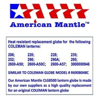 American Mantle Clear Straight Lantern Globe Clg8500 Replacement For Clmn R690B048C