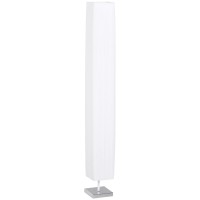 Homcom 48 Modern Free Standing Rectangle Floor Lamp With Linen Shade - White