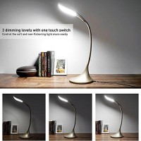 Led Desk Lamp With Touch Control Swing Arm Craft Reading Light Gold Dimmable Portable Task Lamp Eye-Care Adjustable Table Lamps For Living Roomofficebedroomsnightstand