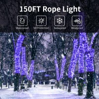 Ainfox Led Rope Lights 150Ft 1620 Leds Strip Lights Indoor Outdoor Waterproof Led Rope Lighting Decorative Lighting Blue