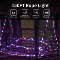 Ainfox Led Rope Light 150Ft 1620 Leds Indoor Outdoor Waterproof Led Strip Lights Decorative Lighting Colorful