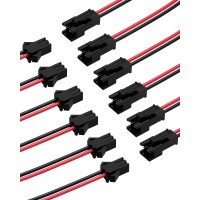 Jst Sm Connector 40 Pack Vandesail Sm 2Pin Jack Plug Male To Female Wire Connector Adapter Electrical Cable For Led Light Strip