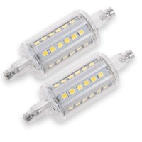 Ctkcom R7S 78Mm Led Bulbs(2 Pack) - J Type 78Mm Double Ended 5W 120Volts Halogen Bulbs Daylight White 6000K,R7S Double Ended Filament Flood Lights Quartz Tube Lamps 50W Replacement Halogen Bulb,2 Pack