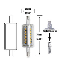 Ctkcom R7S 78Mm Led Bulbs(2 Pack) - J Type 78Mm Double Ended 5W 120Volts Halogen Bulbs Daylight White 6000K,R7S Double Ended Filament Flood Lights Quartz Tube Lamps 50W Replacement Halogen Bulb,2 Pack