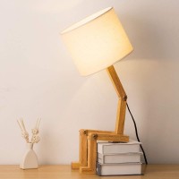 Haitral Cute Desk Lamp - Creative Table Lamp With Wood Base Changeable Shape Desk Lamp For Bedroom, Study, Office, Kids Room