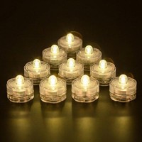 Submersible Led Lights, Waterproof Wedding Underwater Led Tea Lights Candles For Centerpiecespartychristmas Set Of 24, Warm White