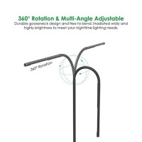 Joly Joy Led Modern Floor Lamps, Flexible Gooseneck Standing Reading Light W/Stable Base, 4 Color & 5 Brightness Dimmer, Touch & Remote Control, For Living Room, Chair, Couch, Office Task (Black)