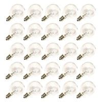 Sunsgne Clear Globe G40 Bulbs Replacement Screw Base Light Bulbs 1.5-Inch, 5 Watt - Fits E12 And C7 Sockets, 25 Pack