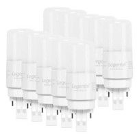 Silverlite [Plug&Play] Legental 5W(13W Cfl Equivalent) Led Stick Pl Bulb Gx23-2 Pin Base, 550Lm, Cool White(5000K), Driven By 120-277V And Cfl Ballast, Ul Classified, 10 Pack